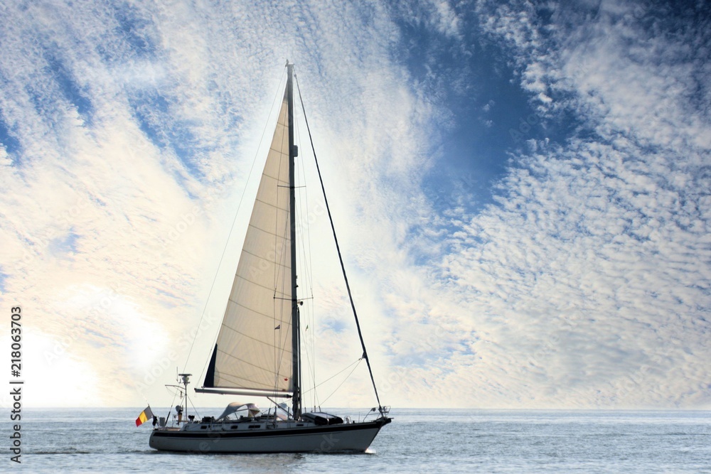 Naklejka premium sailingboat seen in Novigrad, Istria, Croatia