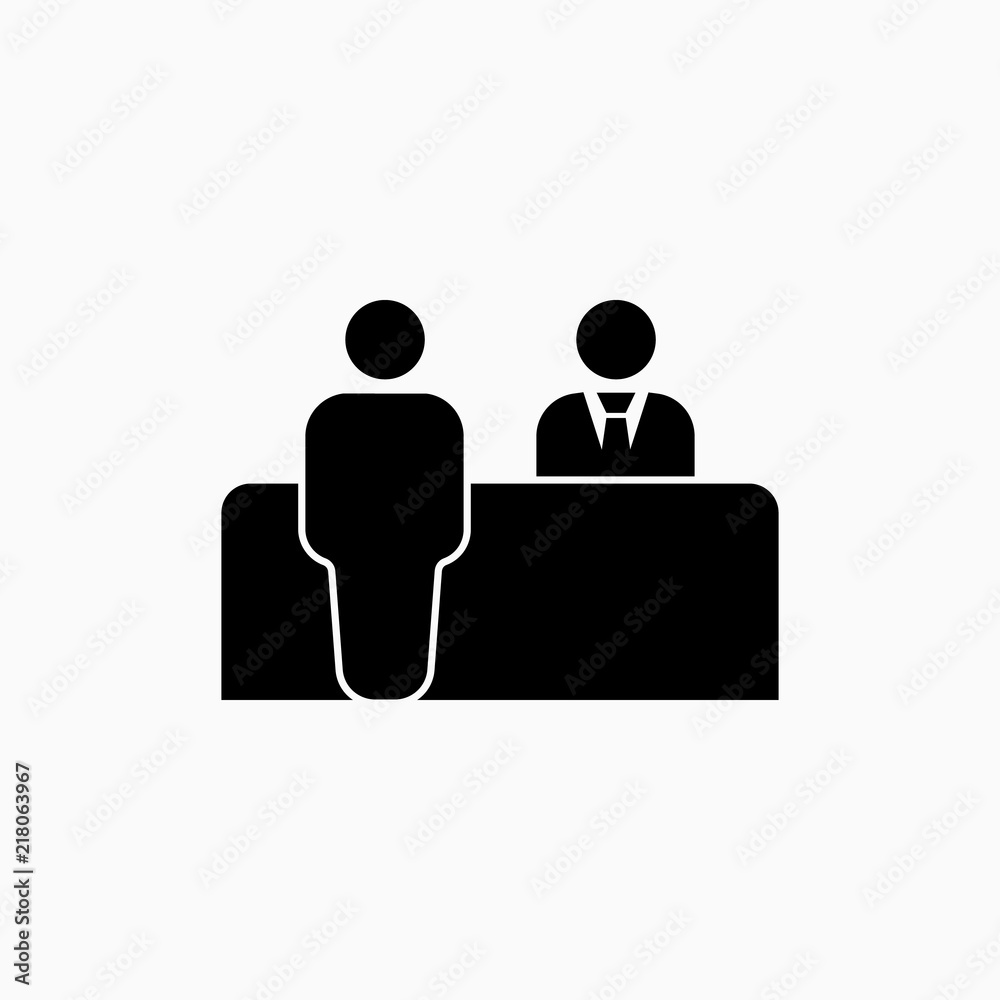 Reception icon. Customer service symbol. Flat design. Stock - Vector illustration Reception icon. Customer service symbol. Flat design. Stock - Vector illustration