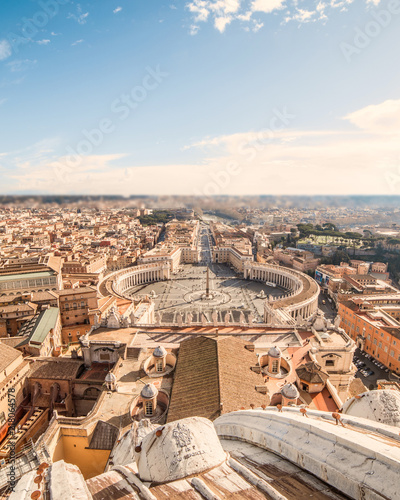 Fotografía Beautiful panoramic view on  Saint Peter's Square in Vatican and aerial view of Rome, Italy