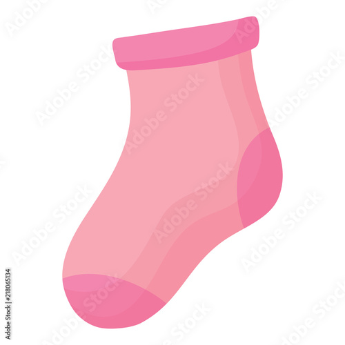 baby sock icon over white background, vector illustration