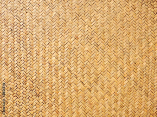 Close up image of traditional wicker surface texture pattern for use as background, handcraft weave for funiture material