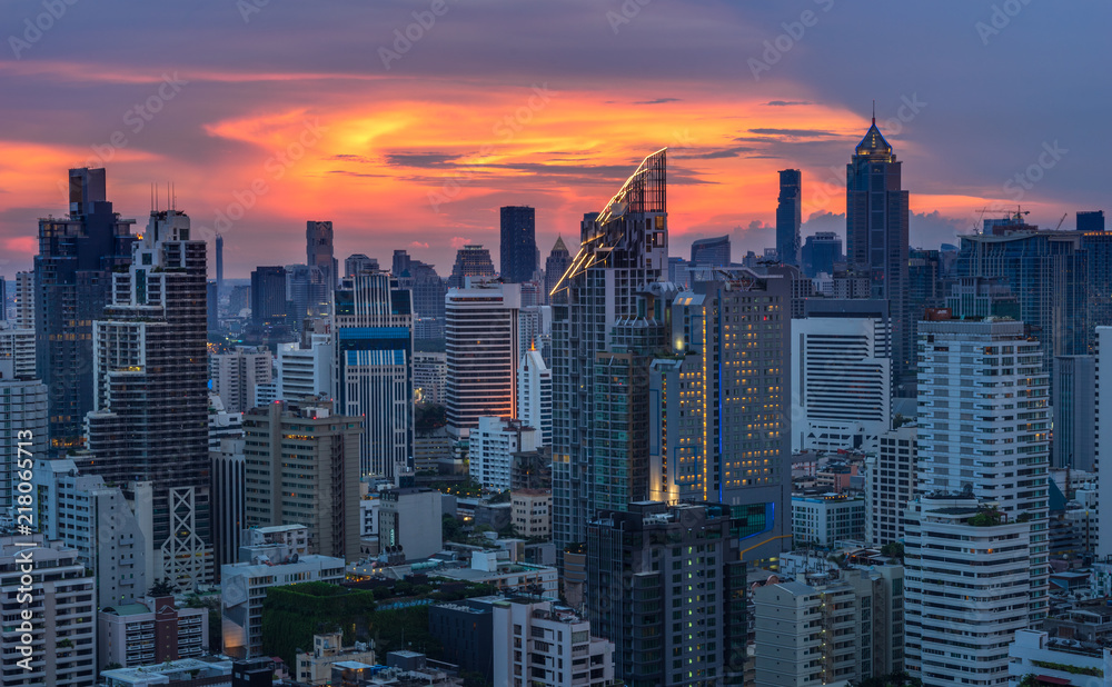 scenic of twilight sky cityscape urban building