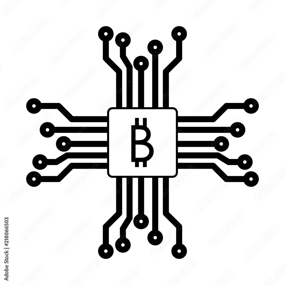 Bitcoin microchip symbol vector illustration graphic design Bitcoin microchip symbol vector illustration graphic design