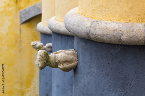 Gargoyles in the Pena Castle, Sintra, Portugal photo