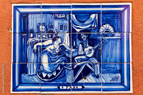 Picturesque Azulejo in Alfama district, Lisbon, Portugal photo