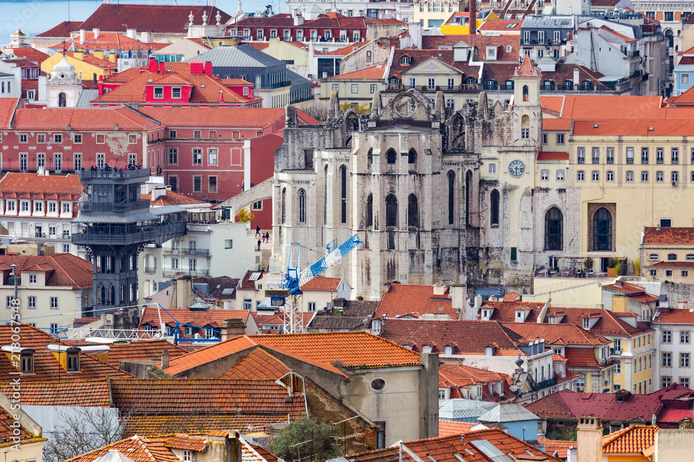Beautiful view of Lisbon old city, Portugal
