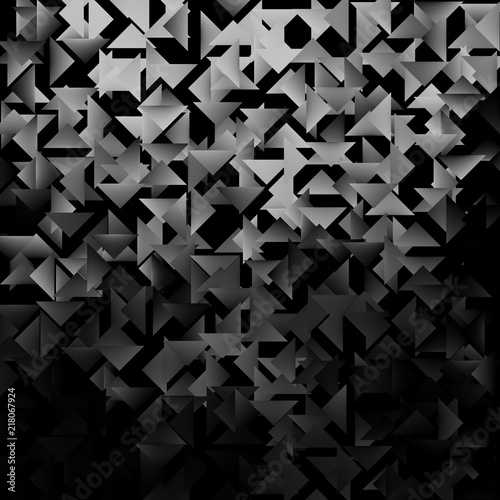 Black and white geometric triangular background. Abstract vector illustration