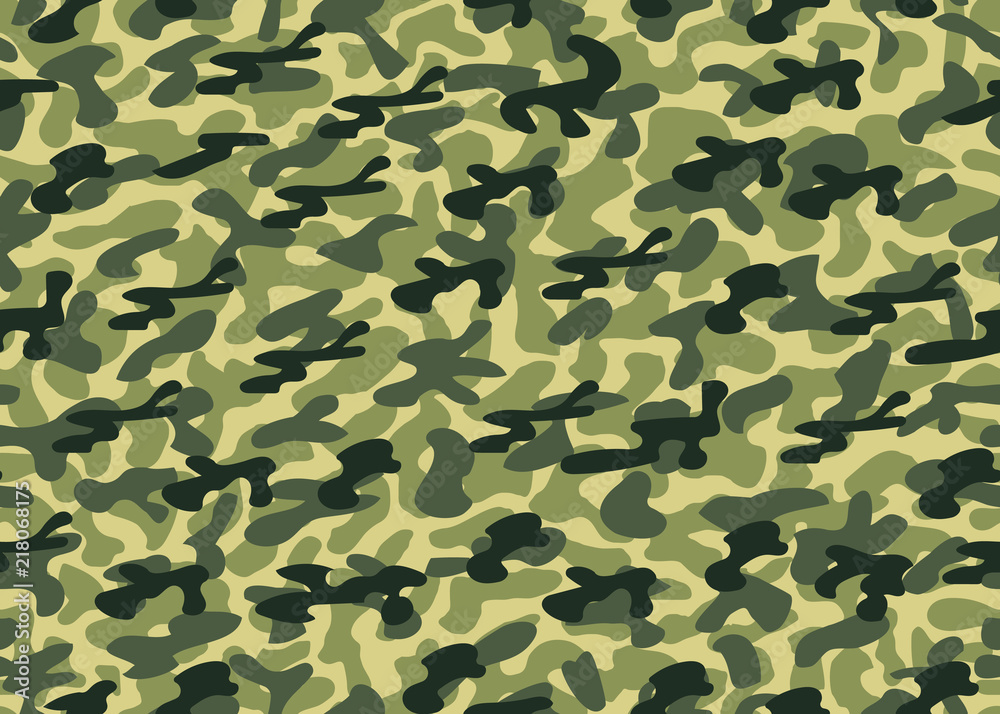 Fototapeta Camouflage seamless background. Vector military texture. Abstract army and hunting masking ornament.