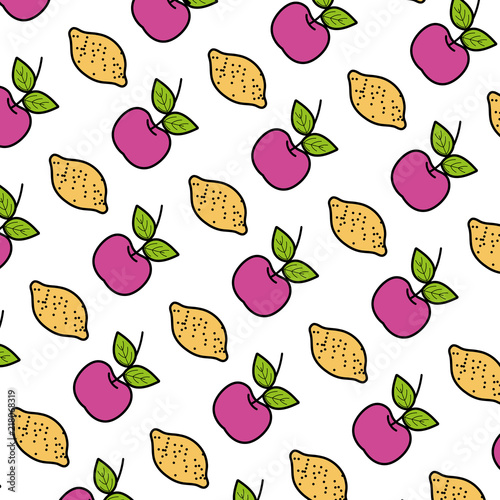 color delicious papaya and apple fruits background