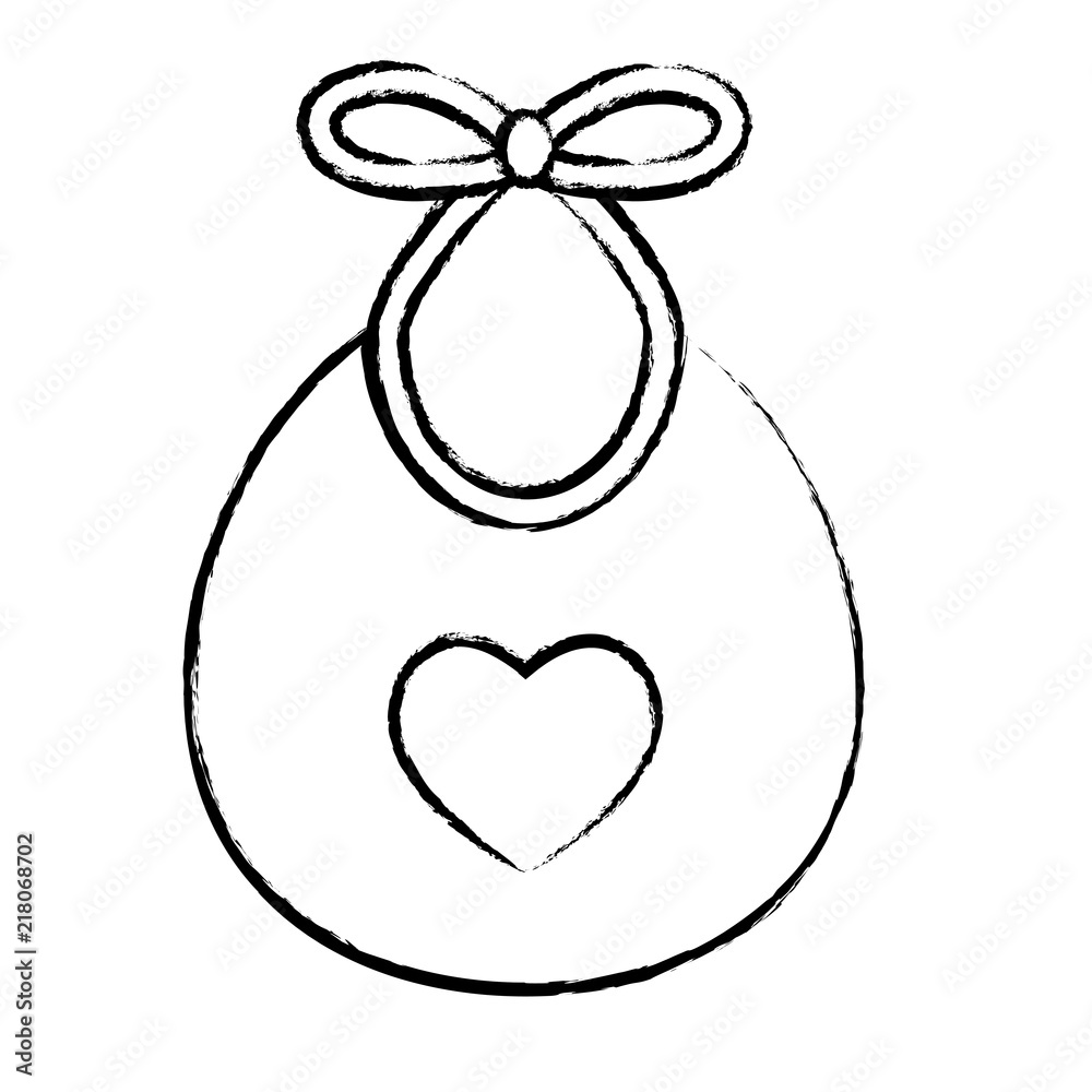 bib with heart icon over white background, vector illustration bib with heart icon over white background, vector illustration