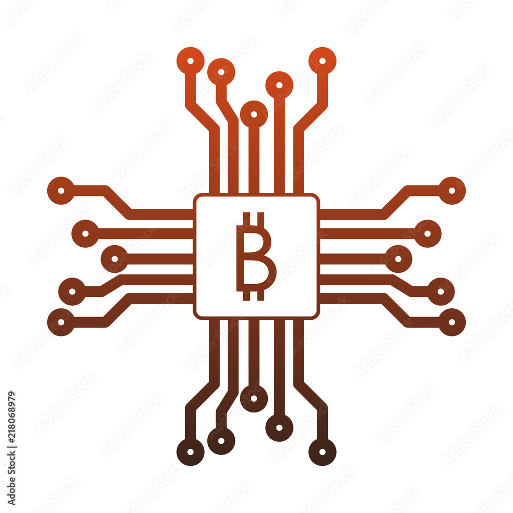 Bitcoin microchip symbol vector illustration graphic design Bitcoin microchip symbol vector illustration graphic design