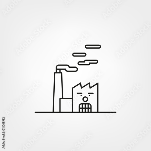 Angry face factory building vector illustration