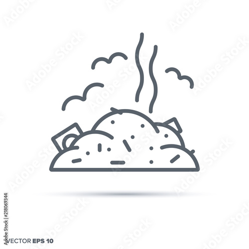Junkyard vector line icon.