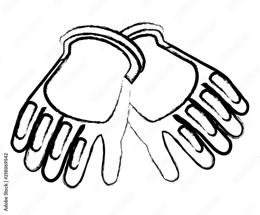 Obraz premium construction gloves icon over white background, vector illustration
