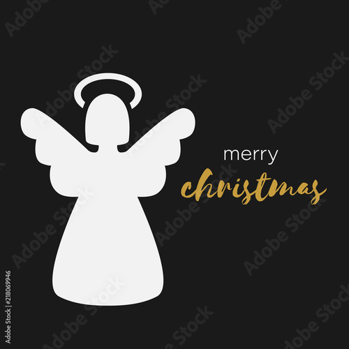 weißer Engel auf schwarzem Hintergrund
