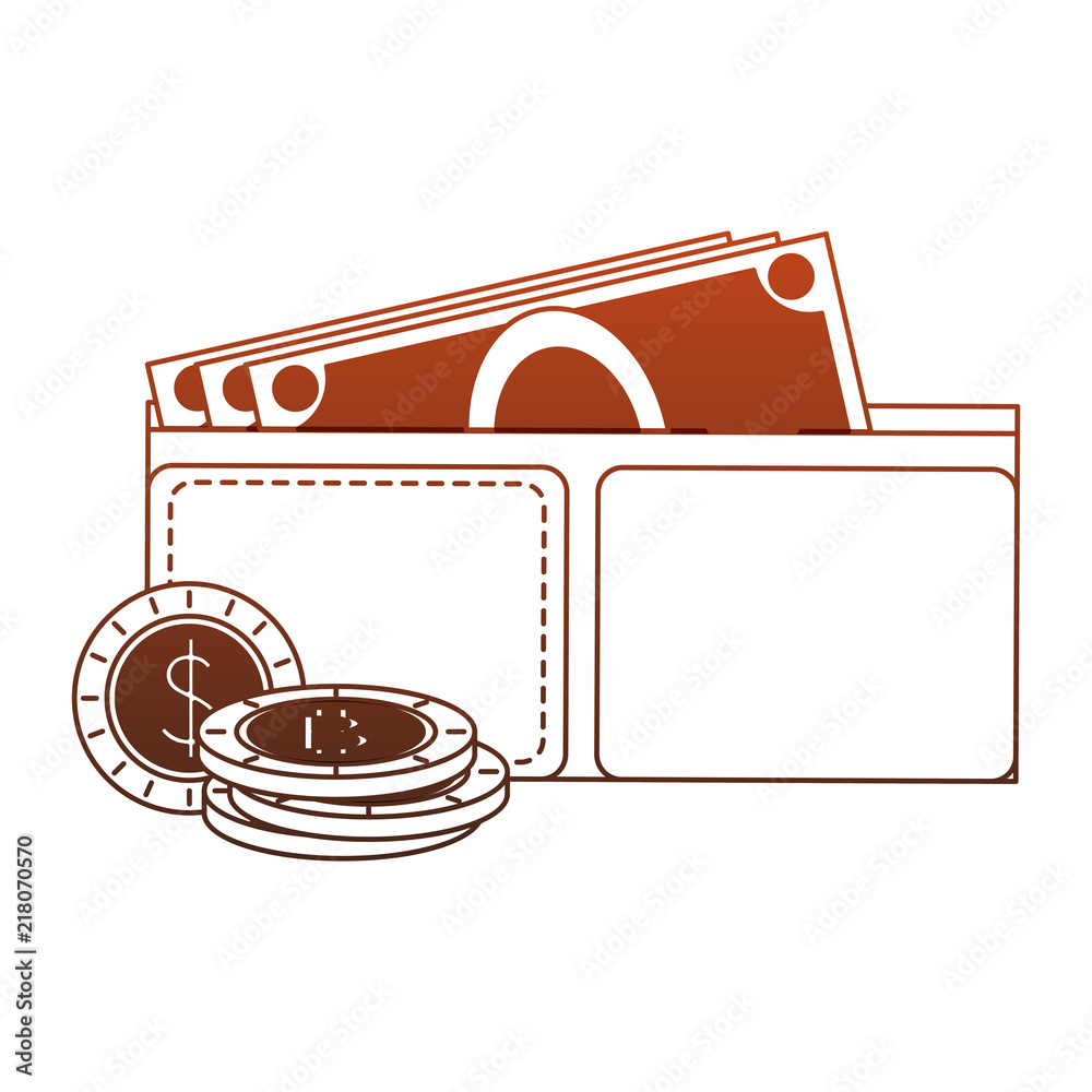 Wallet with cash vector illustration graphic design Wallet with cash vector illustration graphic design