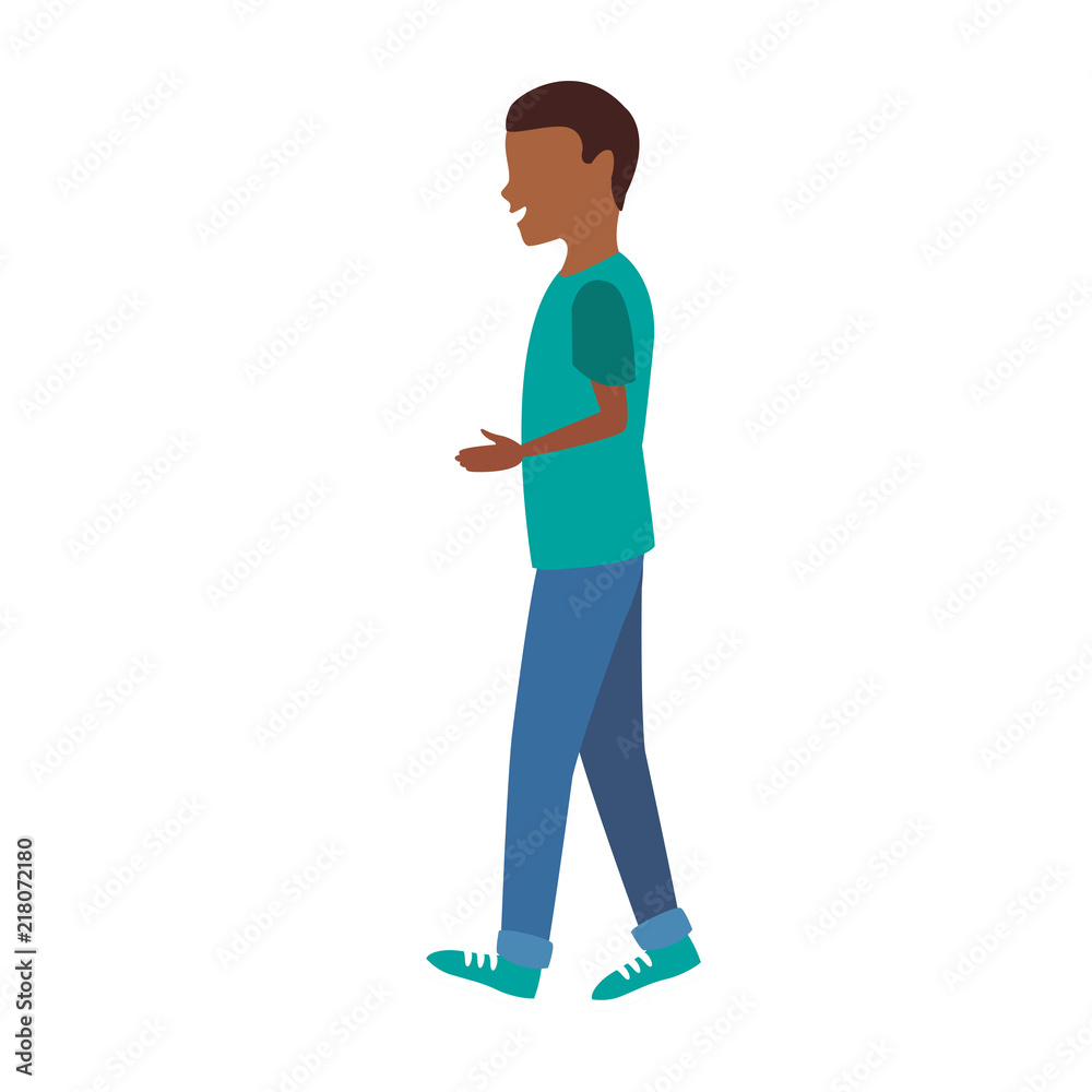 Young man walking vector illustration graphic design vector illustration graphic design