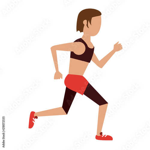 Fitness woman running vector illustration graphic design vector illustration graphic design © Jemastock
