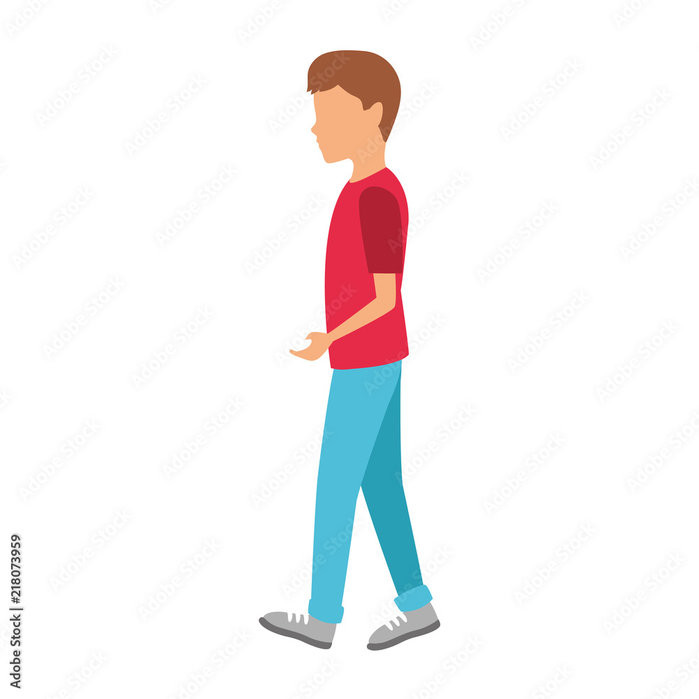 Young man walking vector illustration graphic design vector illustration graphic design