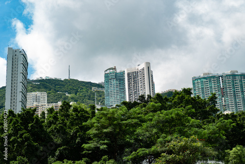 Hong kong skyline hill