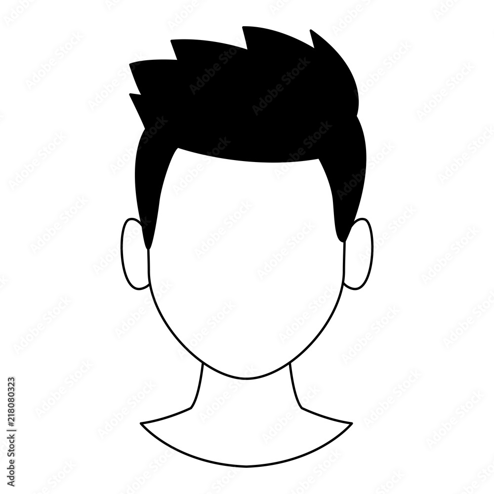 Fototapeta premium Man faceless head vector illustration graphic design