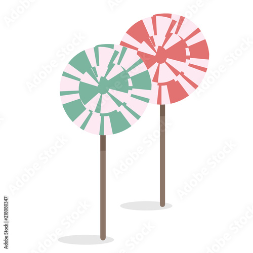 Delicious sweet dessert in cute girlish style lollipop candy