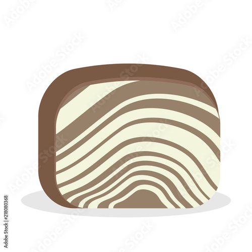 Delicious sweet dessert in cute girlish style chocolate marble cake