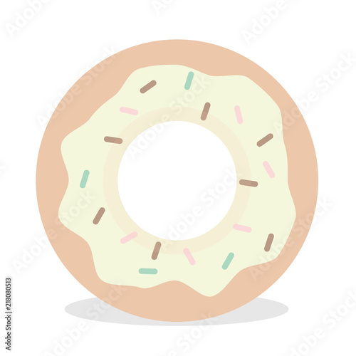 Delicious sweet dessert in cute girlish style doughnut