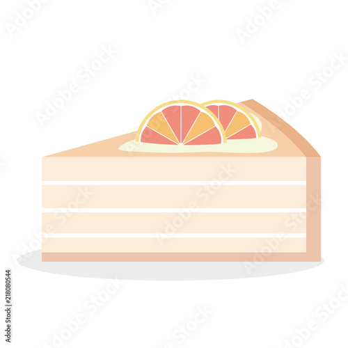 Delicious sweet dessert in cute girlish style cheese cake