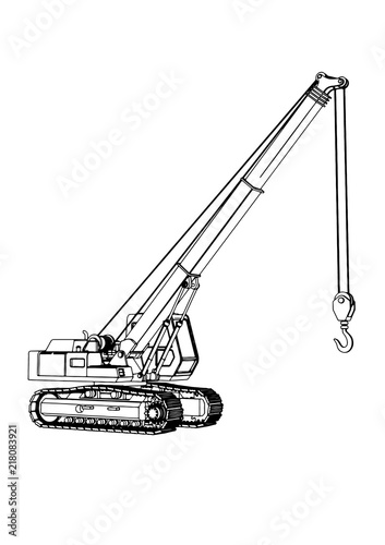 sketch of cargo crane vector