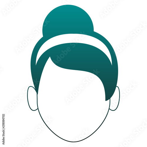 Woman faceless with headband vector illustration graphic design