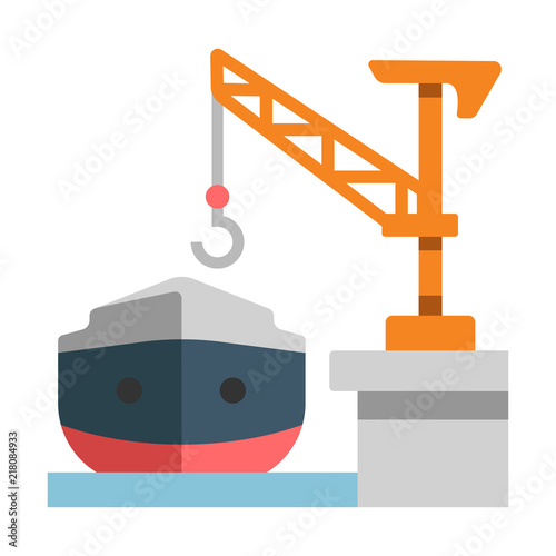 Shipyard flat illustration