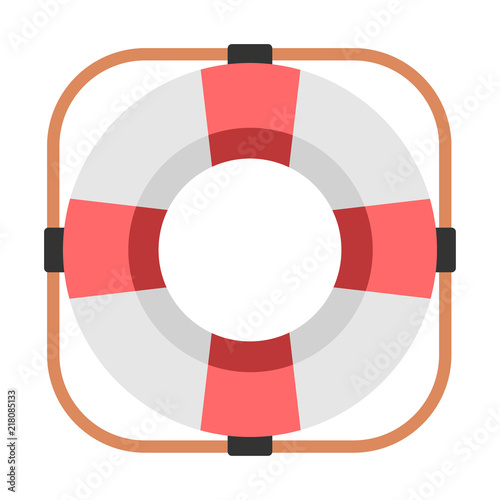 Life ring flat illustration