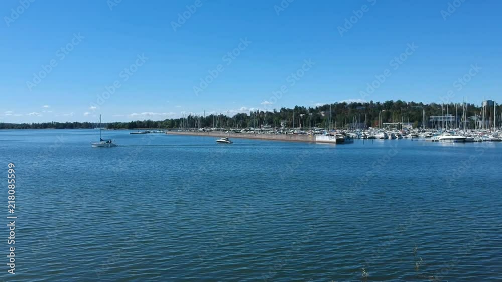 Open from a close up to a boatyard