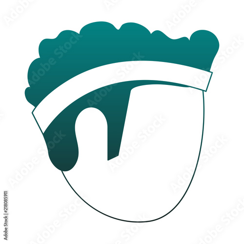 Man head faceless with sport headband vector illustration graphic design