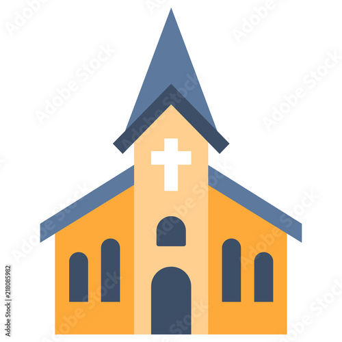 Church flat illustration