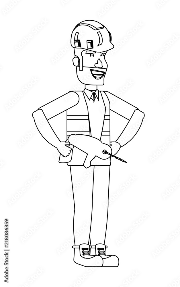 constrcution man holding a drill over white background, vector illustration constrcution man holding a drill over white background, vector illustration