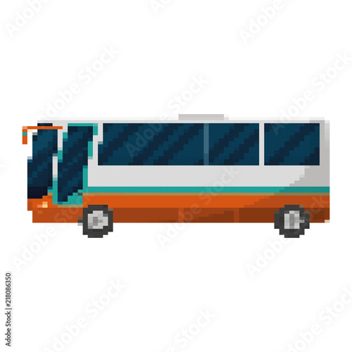 pixelated public bus city transport