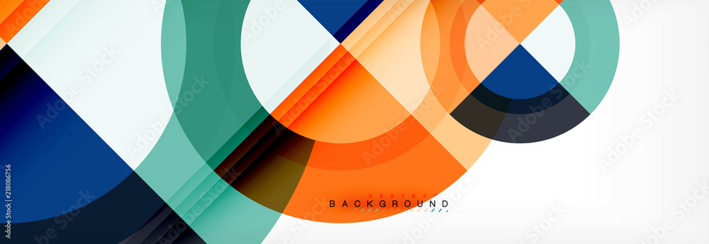 Vector circular geometric abstract background