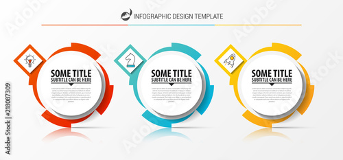 Fotografia Infographic design template. Creative concept with 3 steps