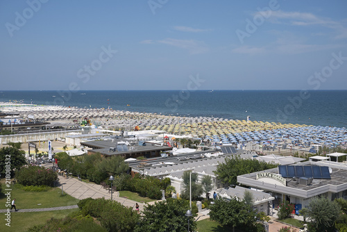 Milano Marittima, Italy - July 28, 2018 : view of Milano Marittima beach from above