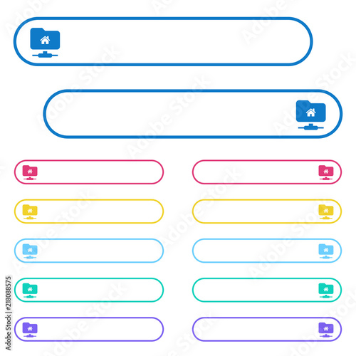 FTP home directory icons in rounded color menu buttons