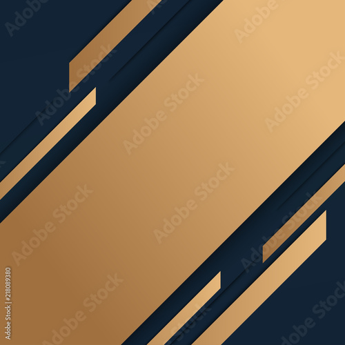 Abstract geometric with gold and black shapes. Elegant style. Vector Illustration