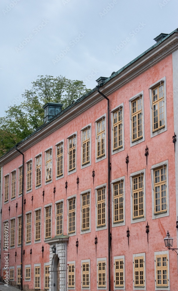 Facade of Stenbockska palace, located at Riddarholmen, part of Stockholm Old Town (Gamla Stan)