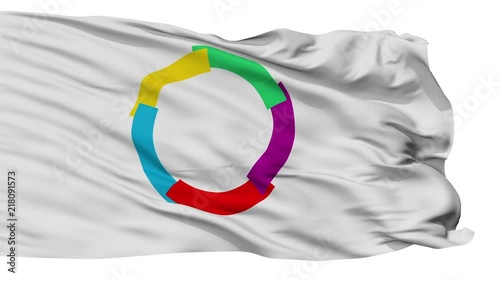 La Francophonie Flag, Isolated View Realistic Animation Seamless Loop - 10 Seconds Long photo