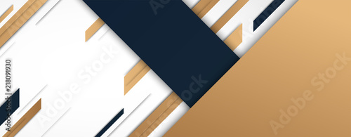 Abstract geometric with gold and black shapes on white background. Elegant style. Vector Illustration