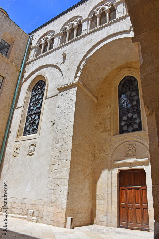 Italy, Puglia region, Altamura,  view and details of palaces, alleys, churches, doors, windows, balconies and various architecture of the historic center.