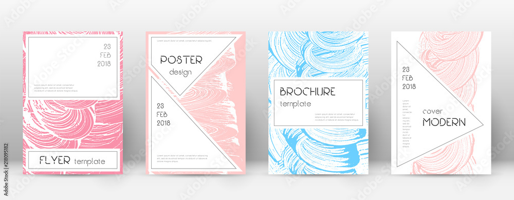 Fototapeta premium Cover page design template. Stylish brochure layout. Captivating trendy abstract cover page. Pink an