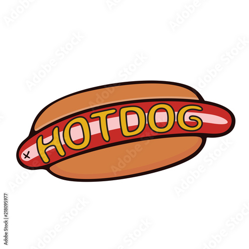 Hot dog  fast food  illustration