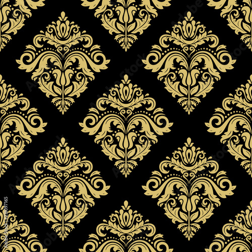Classic Seamless Vector Black and Golden Pattern